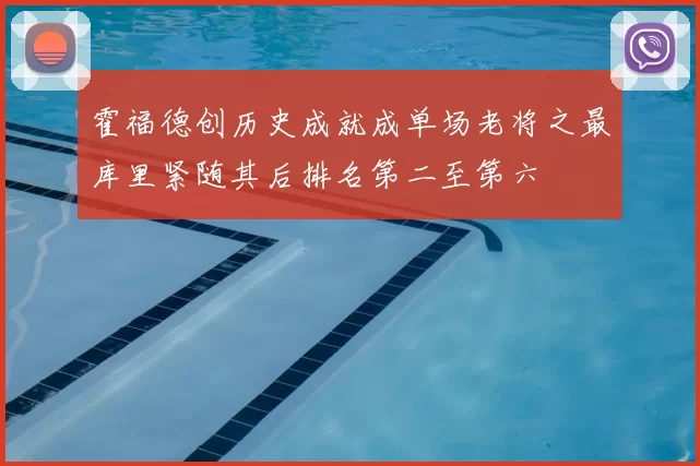 霍福德创历史成就成单场老将之最库里紧随其后排名第二至第六